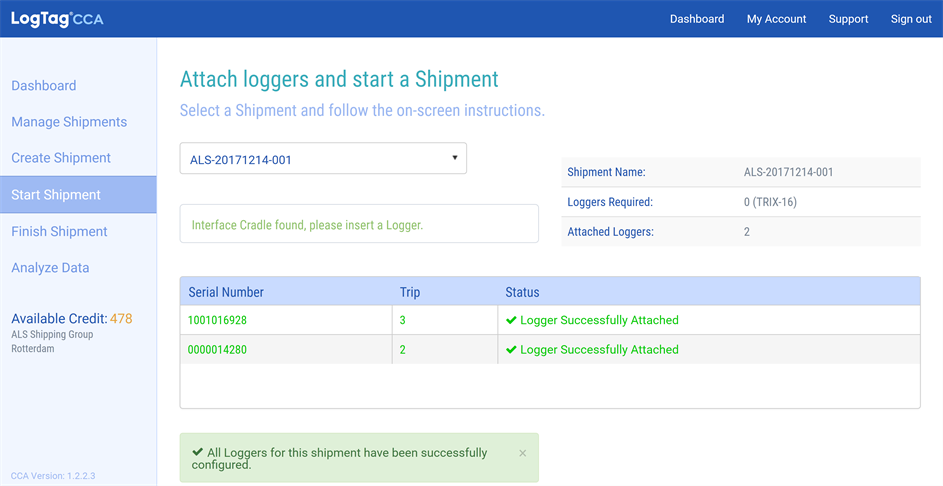 Starting a Shipment