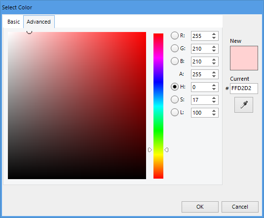 Advanced Colour Selection Window