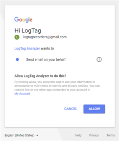 Account selection for Gmail Authorisation