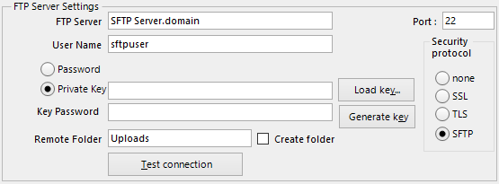 SFTP with Public/Private key authentication