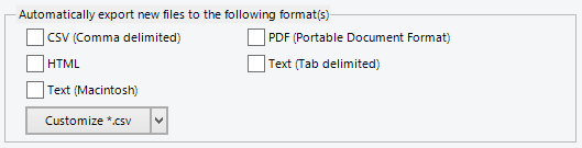 File formats for exporting