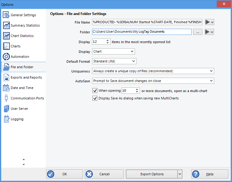 File and Folder Options
