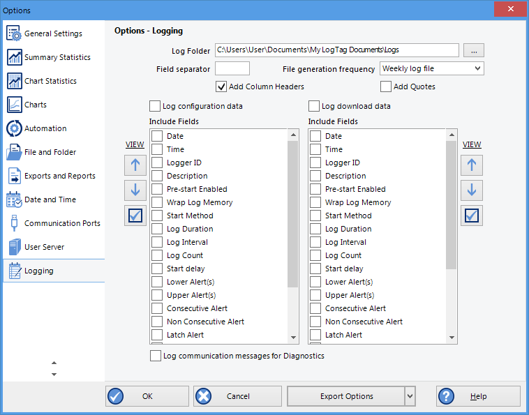 Logging Options