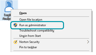 Running LogTag Analyzer as Administrator