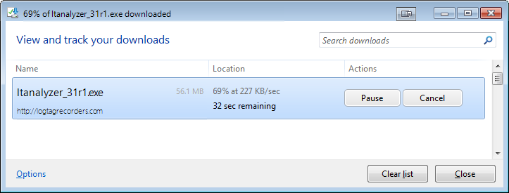 Download software from Internet
